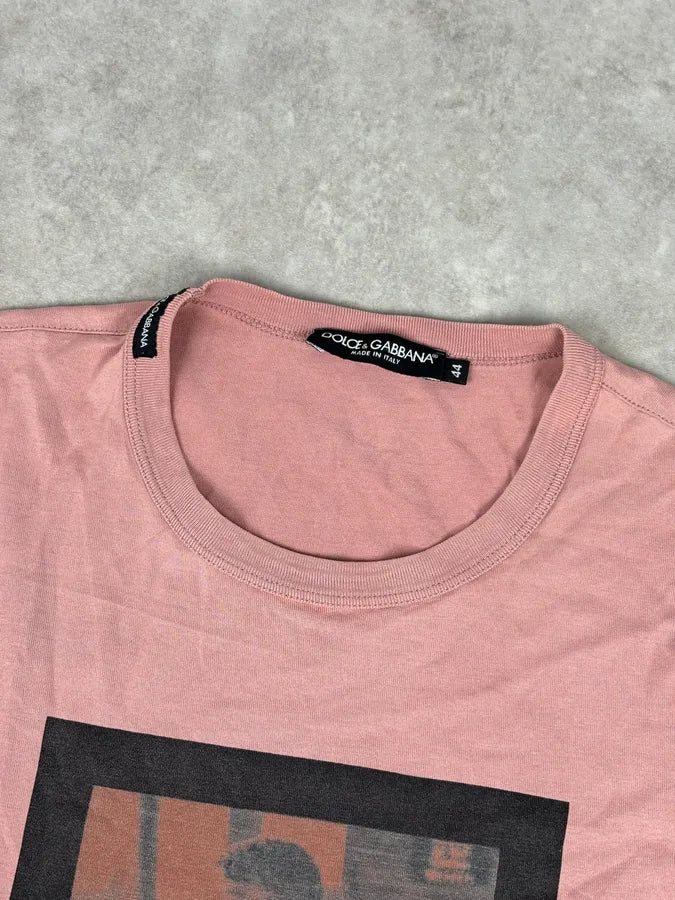 SS2009 Dolce & Gabbana Rose Cotton Steve McQueen Graphic T-Shirt lQHwKpE 4