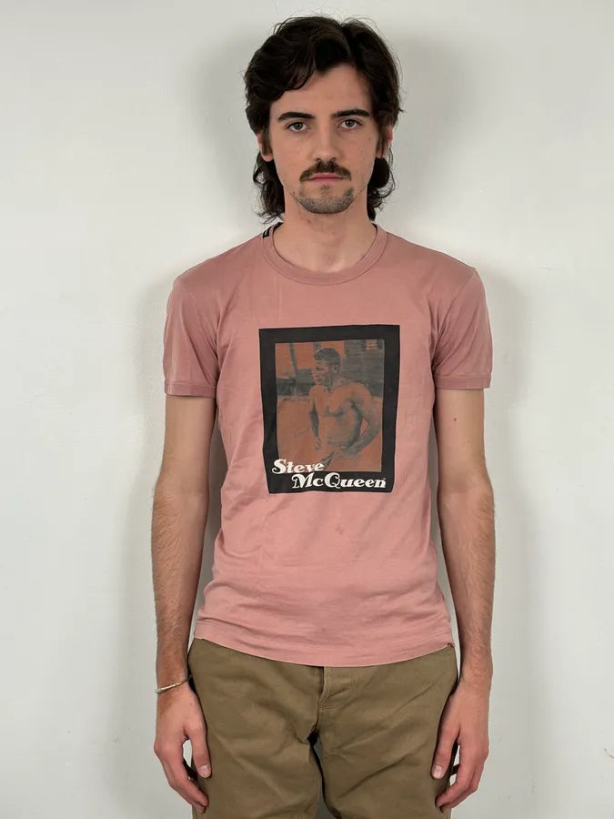 SS2009 Dolce & Gabbana Rose Cotton Steve McQueen Graphic T-Shirt lQHwKpE 1