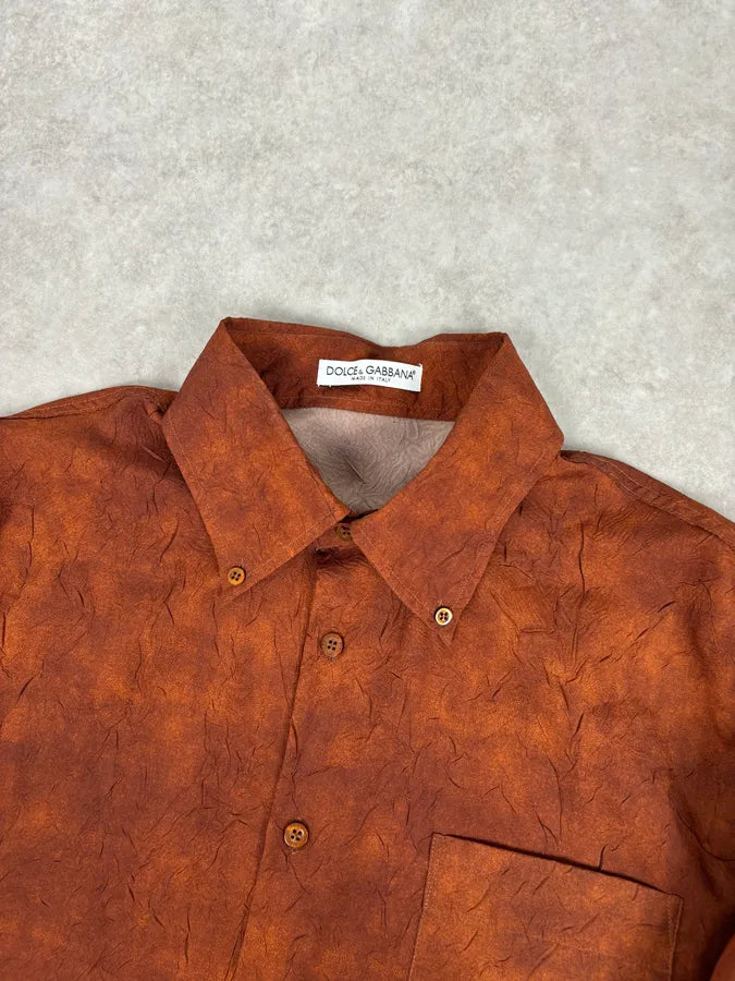 Dolce & Gabbana Rust Suede Brown Shirt GZdkUmG 3
