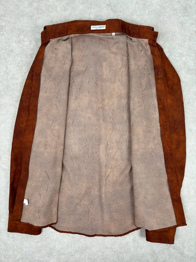 Dolce & Gabbana Rust Suede Brown Shirt GZdkUmG 6