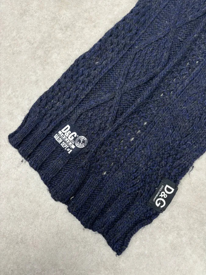 AW2006 Dolce & Gabbana Sailor Wool Navy Scarf PcIFrIP 3