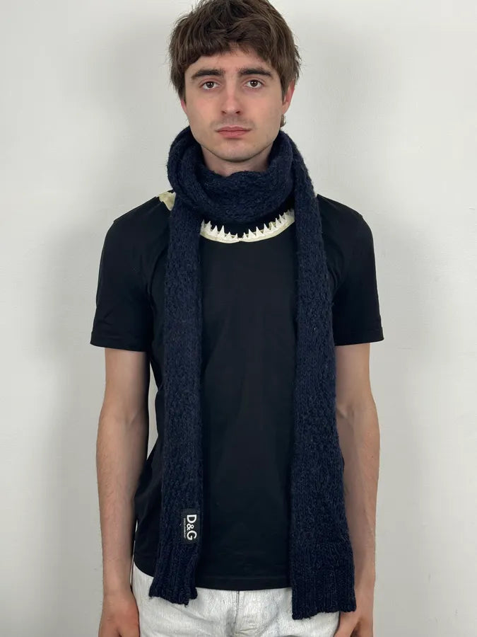 AW2006 Dolce & Gabbana Sailor Wool Navy Scarf PcIFrIP 0