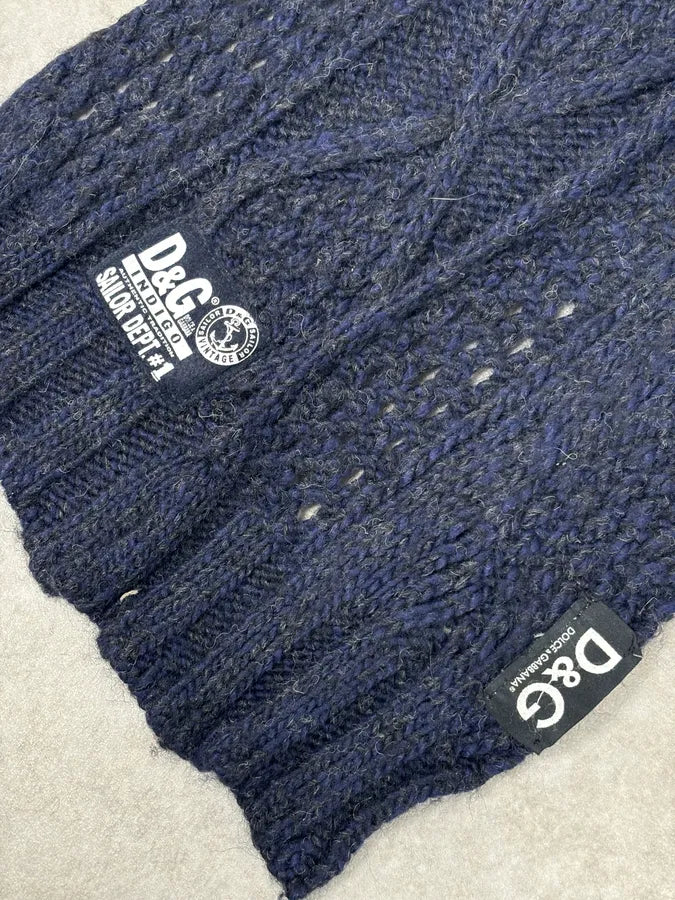 AW2006 Dolce & Gabbana Sailor Wool Navy Scarf PcIFrIP 4