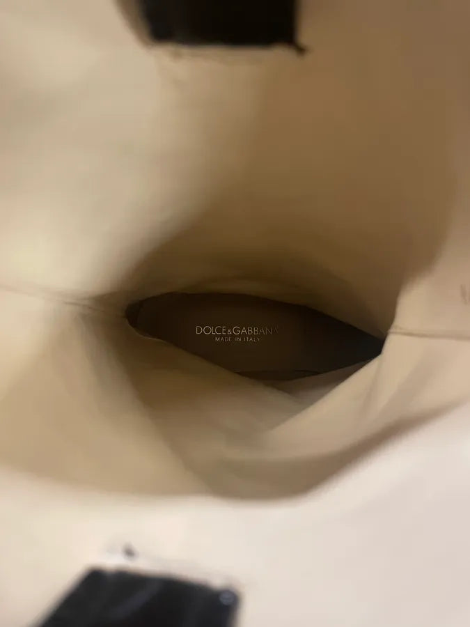 Dolce & Gabbana Santiags Black Cowboy Leather Boots with Python Effect echVvbo 11