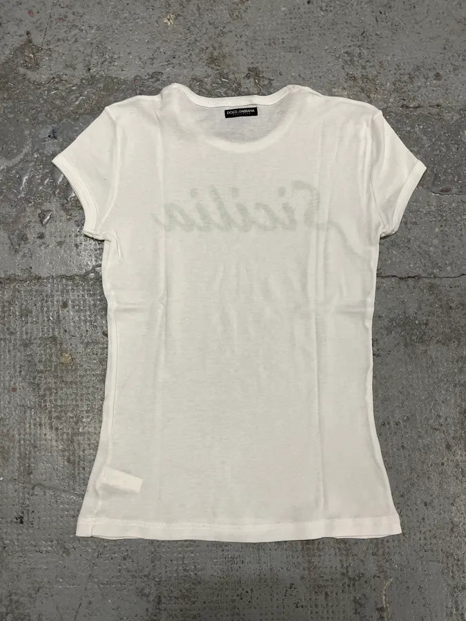 Dolce & Gabbana Sicilia White T-shirt (XS) akjvXSS 5