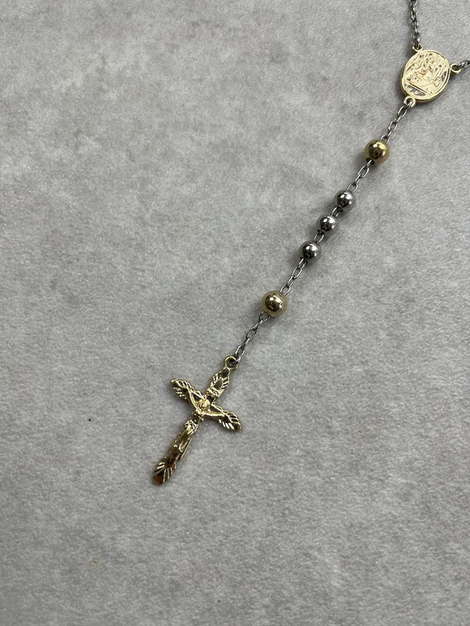 Dolce & Gabbana Silver & Gold Cross Rosary Necklace czmeMQO 2