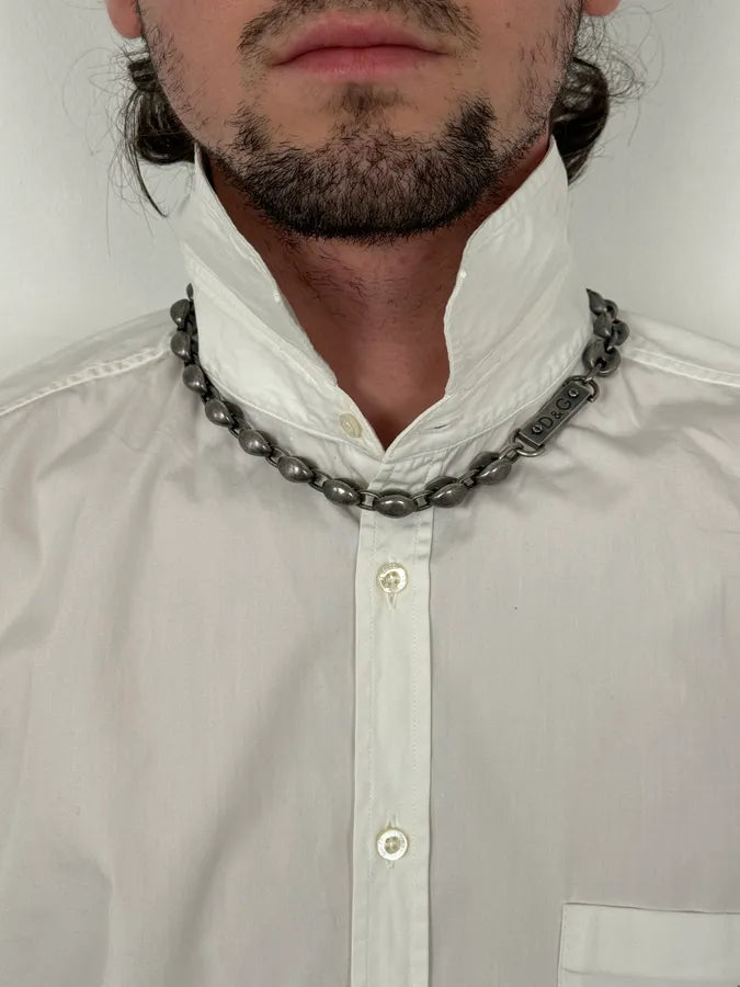 AW2006 Dolce & Gabbana Silver Chain Logo Plaque Link Necklace  ekSWYSZ 1