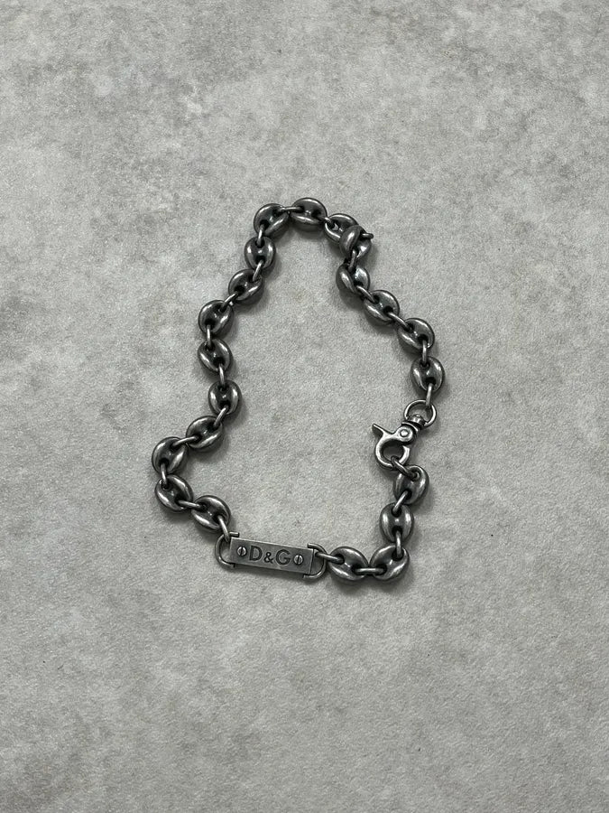 AW2006 Dolce & Gabbana Silver Chain Logo Plaque Link Necklace  ekSWYSZ 2