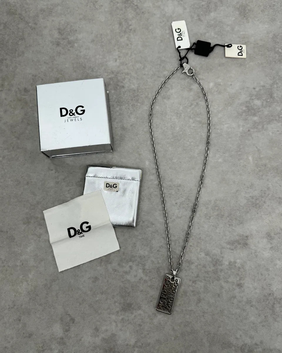 Dolce & Gabbana Silver Dogtag Necklace HheDSKk 0