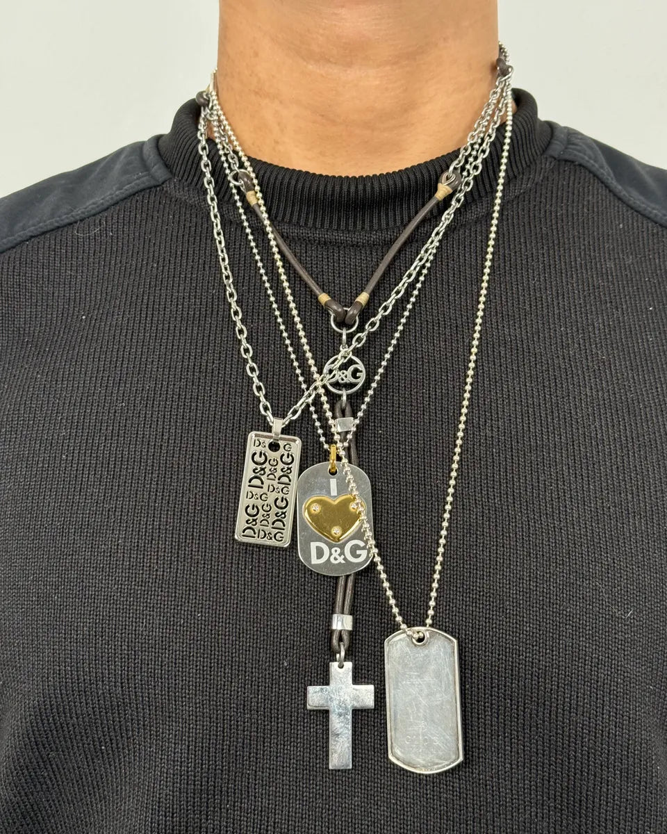Dolce & Gabbana Silver Dogtag Necklace HheDSKk 1