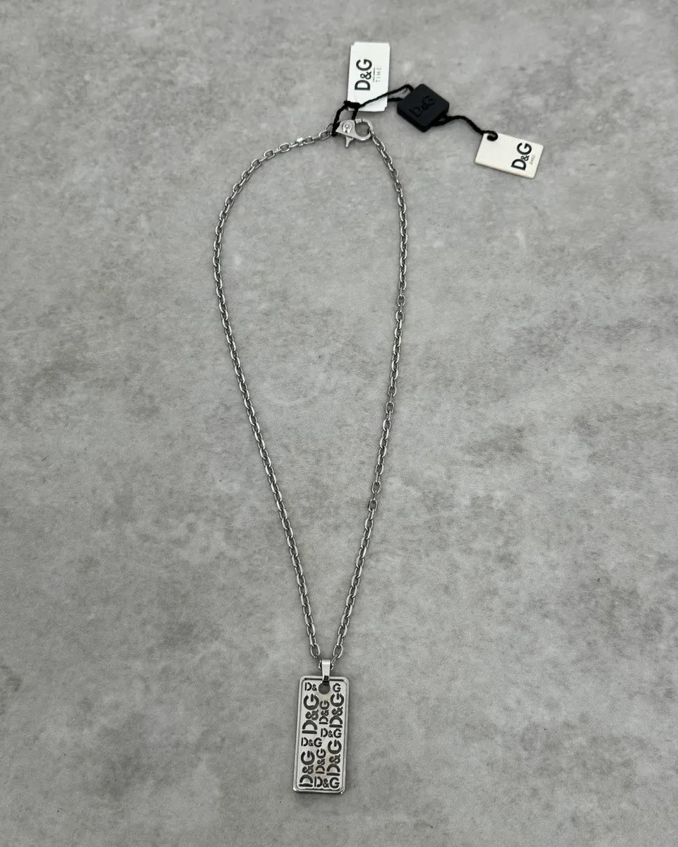 Dolce & Gabbana Silver Dogtag Necklace HheDSKk 2