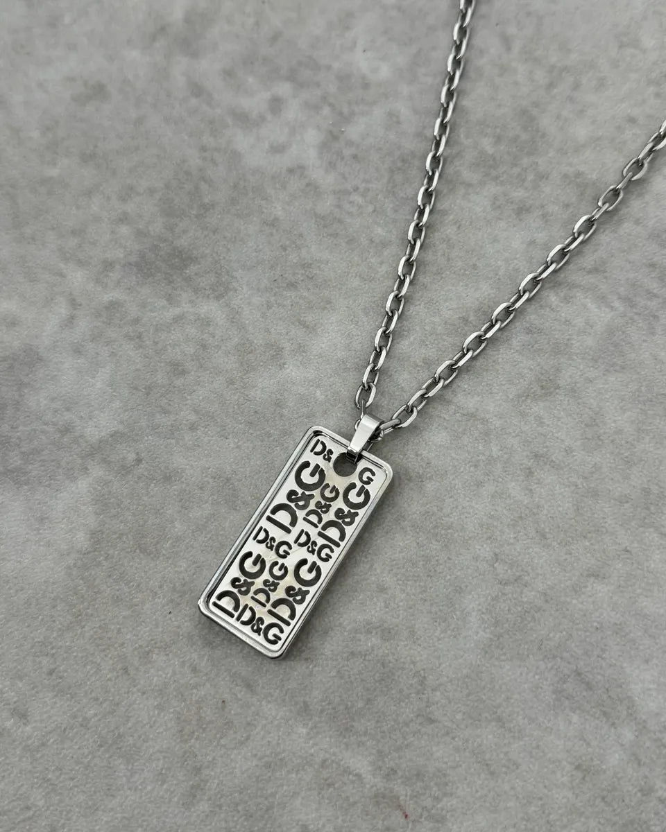 Dolce & Gabbana Silver Dogtag Necklace HheDSKk 3