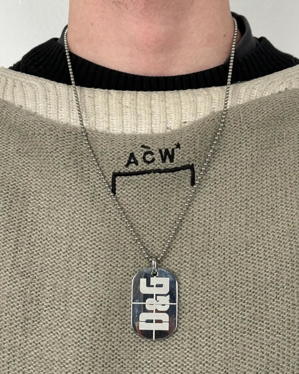 Dolce & Gabbana Silver Dogtag Necklace   wSumLBa 1