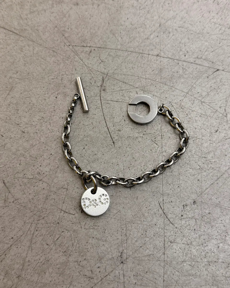 Dolce & Gabbana Silver Grey Metal Studded Anchor Chain Bracelet WFeErWE 0