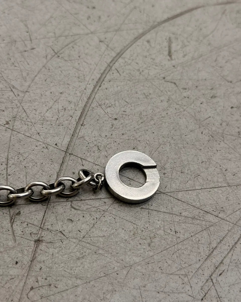 Dolce & Gabbana Silver Grey Metal Studded Anchor Chain Bracelet WFeErWE 5