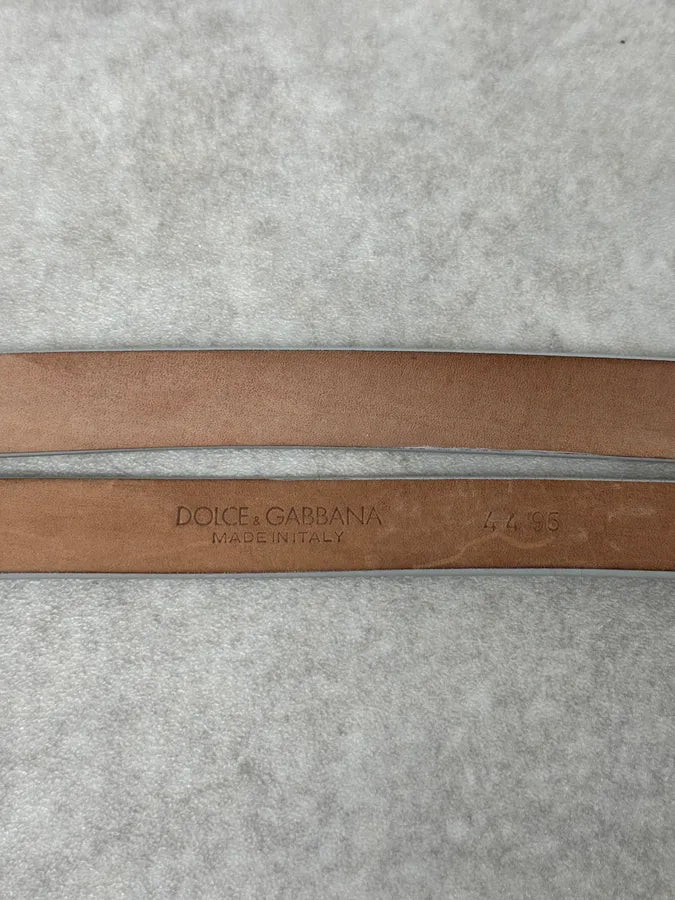 2000s Dolce & Gabbana Silver Grey Leather Buckle Belt auqnfnO 5