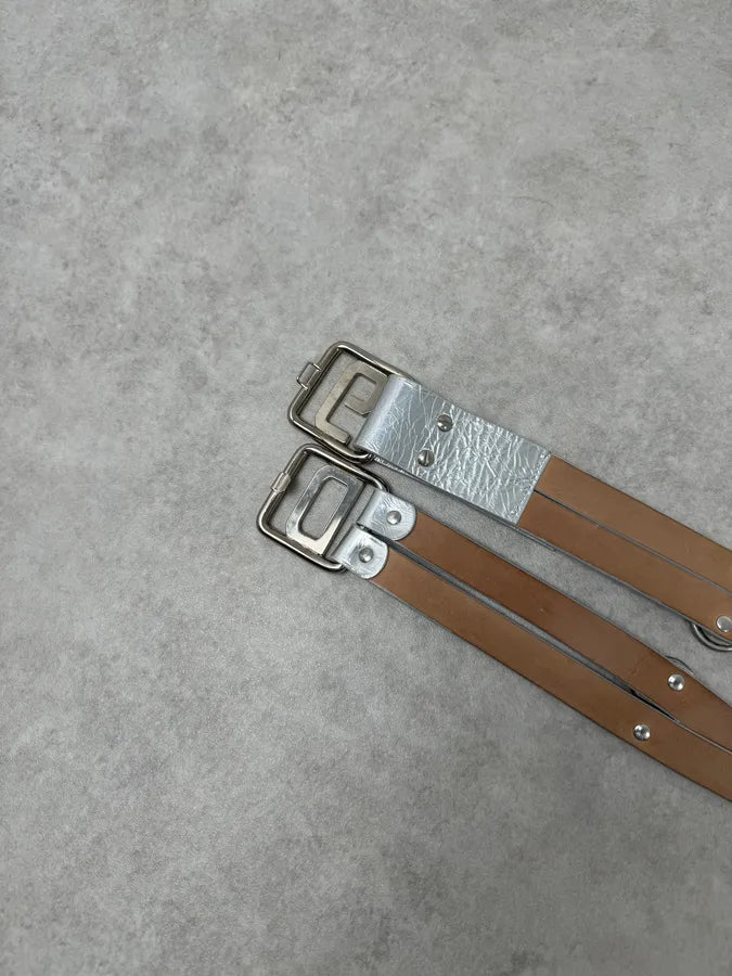 2000s Dolce & Gabbana Silver Grey Leather Buckle Belt auqnfnO 4