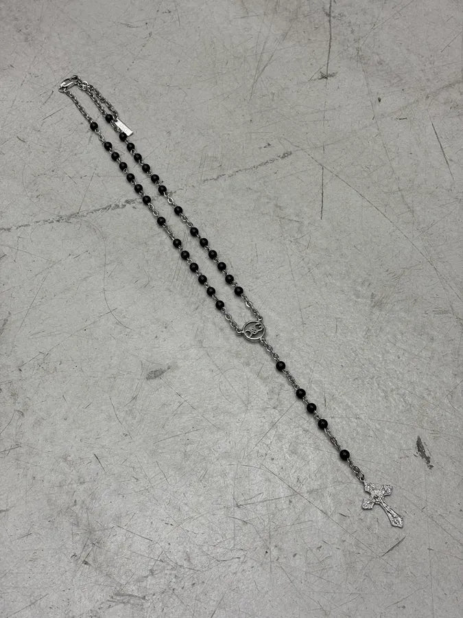 Dolce & Gabbana Metal Black Beaded Rosary Necklace UJpGkfl 3