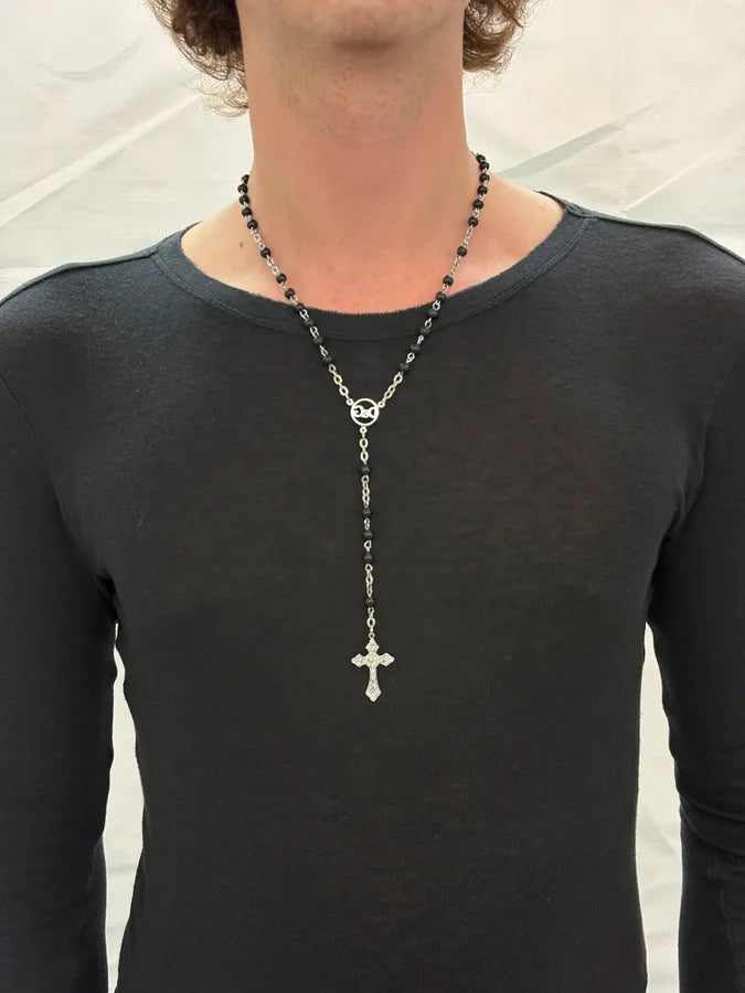 Dolce & Gabbana Metal Black Beaded Rosary Necklace UJpGkfl 1