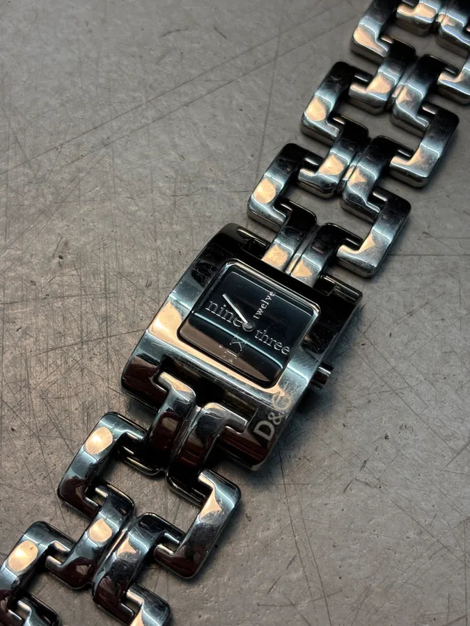 Dolce & Gabbana Silver Metal Black Dial Watch HTUDVsO 4