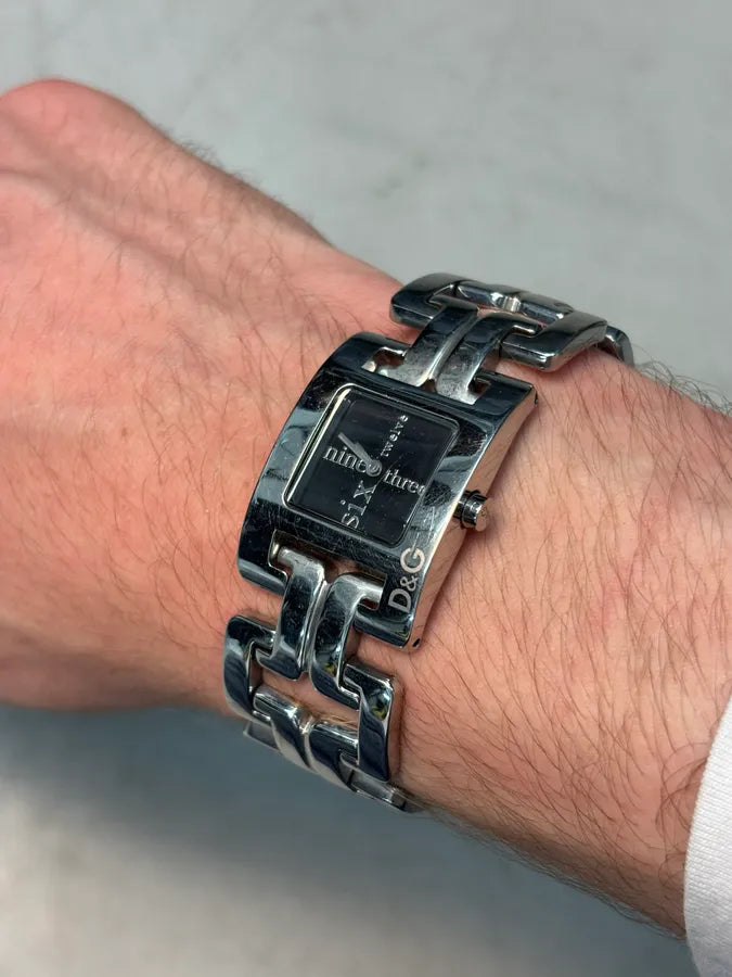 Dolce & Gabbana Silver Metal Black Dial Watch HTUDVsO 0