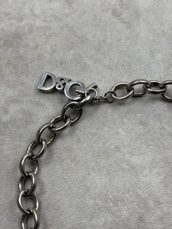 Dolce & Gabbana Silver Metal Chain Cross Pendant Necklace GQPsUrY 2