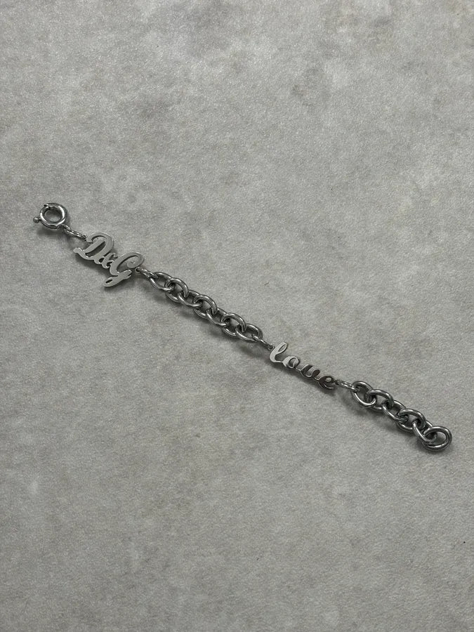 AW2005 Dolce & Gabbana Silver Metal Chain Logo Bracelet BVRzdnP 8