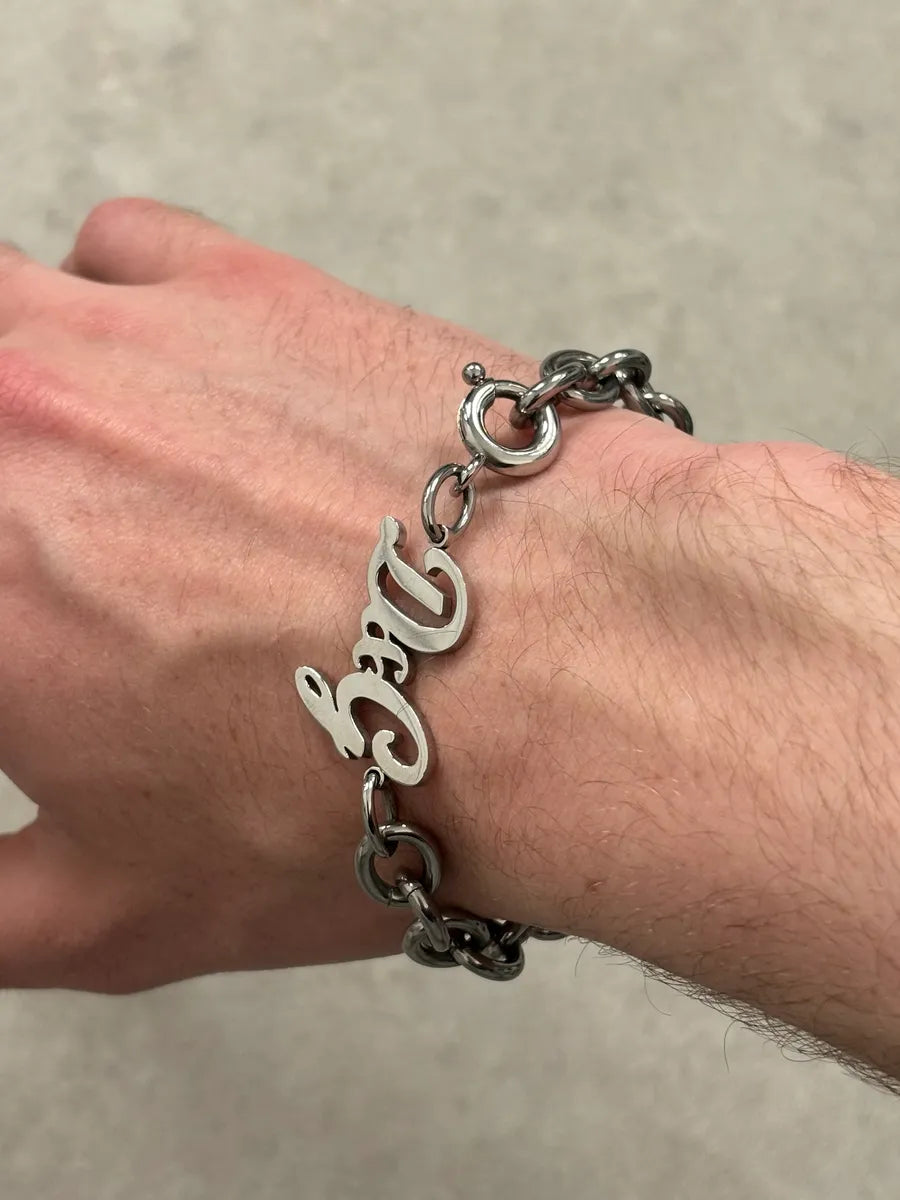 AW2005 Dolce & Gabbana Silver Metal Chain Logo Bracelet BVRzdnP 1