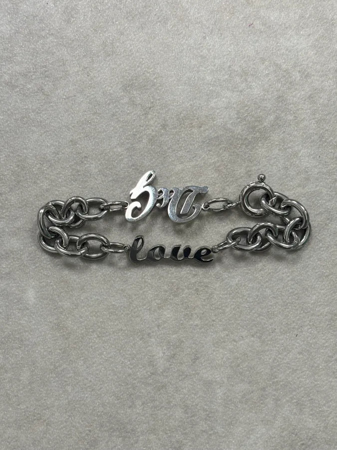AW2005 Dolce & Gabbana Silver Metal Chain Logo Bracelet BVRzdnP 7