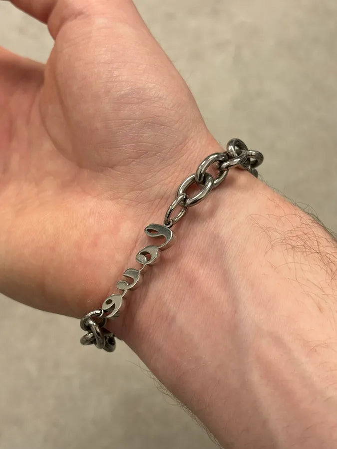 AW2005 Dolce & Gabbana Silver Metal Chain Logo Bracelet BVRzdnP 2