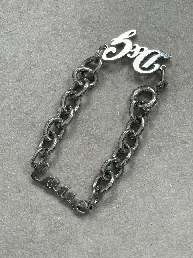 AW2005 Dolce & Gabbana Silver Metal Chain Logo Bracelet BVRzdnP 6