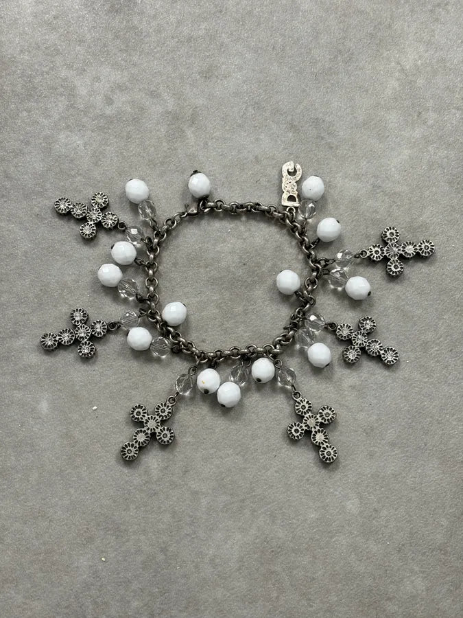 Dolce & Gabbana Silver Metal Charm Cross Bracelet ommVyig 0
