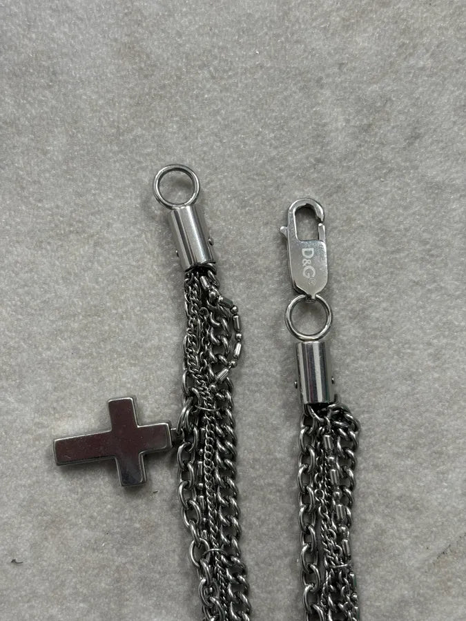 Dolce & Gabbana Silver Metal Cross Charm Bracelet CtgQwiE 5