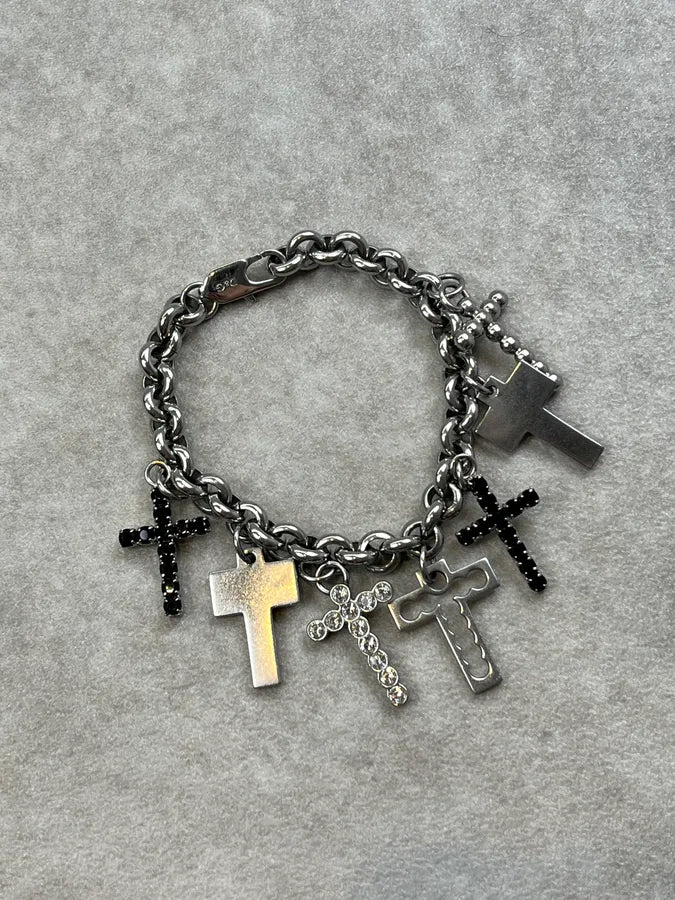 Dolce & Gabbana Silver Metal Cross Charm Bracelet dTcIrvw 0