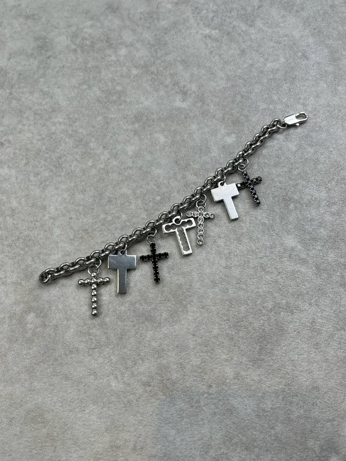 Dolce & Gabbana Silver Metal Cross Charm Bracelet dTcIrvw 4