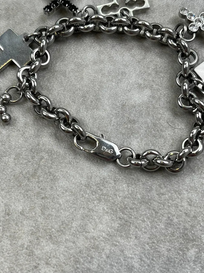 Dolce & Gabbana Silver Metal Cross Charm Bracelet dTcIrvw 5