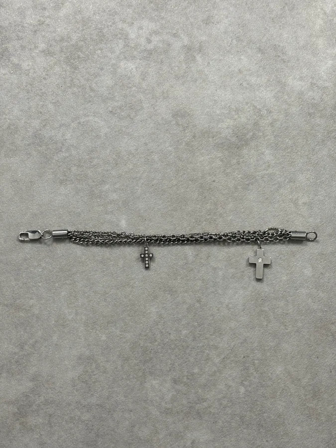 Dolce & Gabbana Silver Metal Cross Charm Bracelet CtgQwiE 6