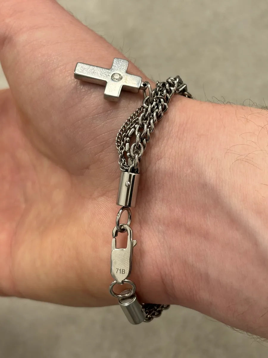 Dolce & Gabbana Silver Metal Cross Charm Bracelet CtgQwiE 2