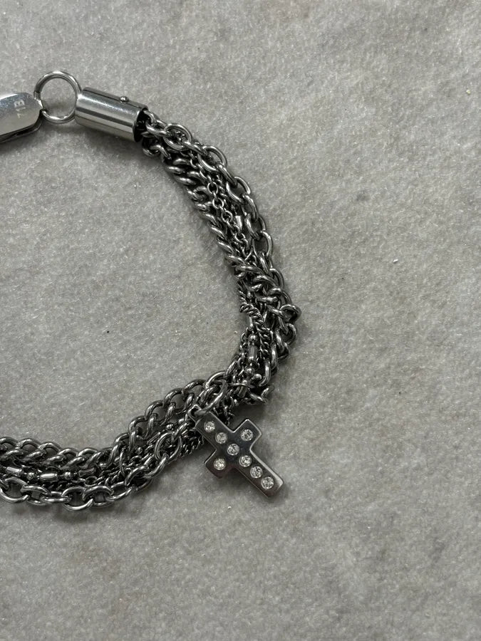 Dolce & Gabbana Silver Metal Cross Charm Bracelet CtgQwiE 4
