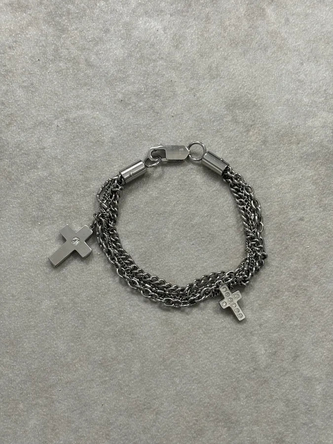 Dolce & Gabbana Silver Metal Cross Charm Bracelet CtgQwiE 0
