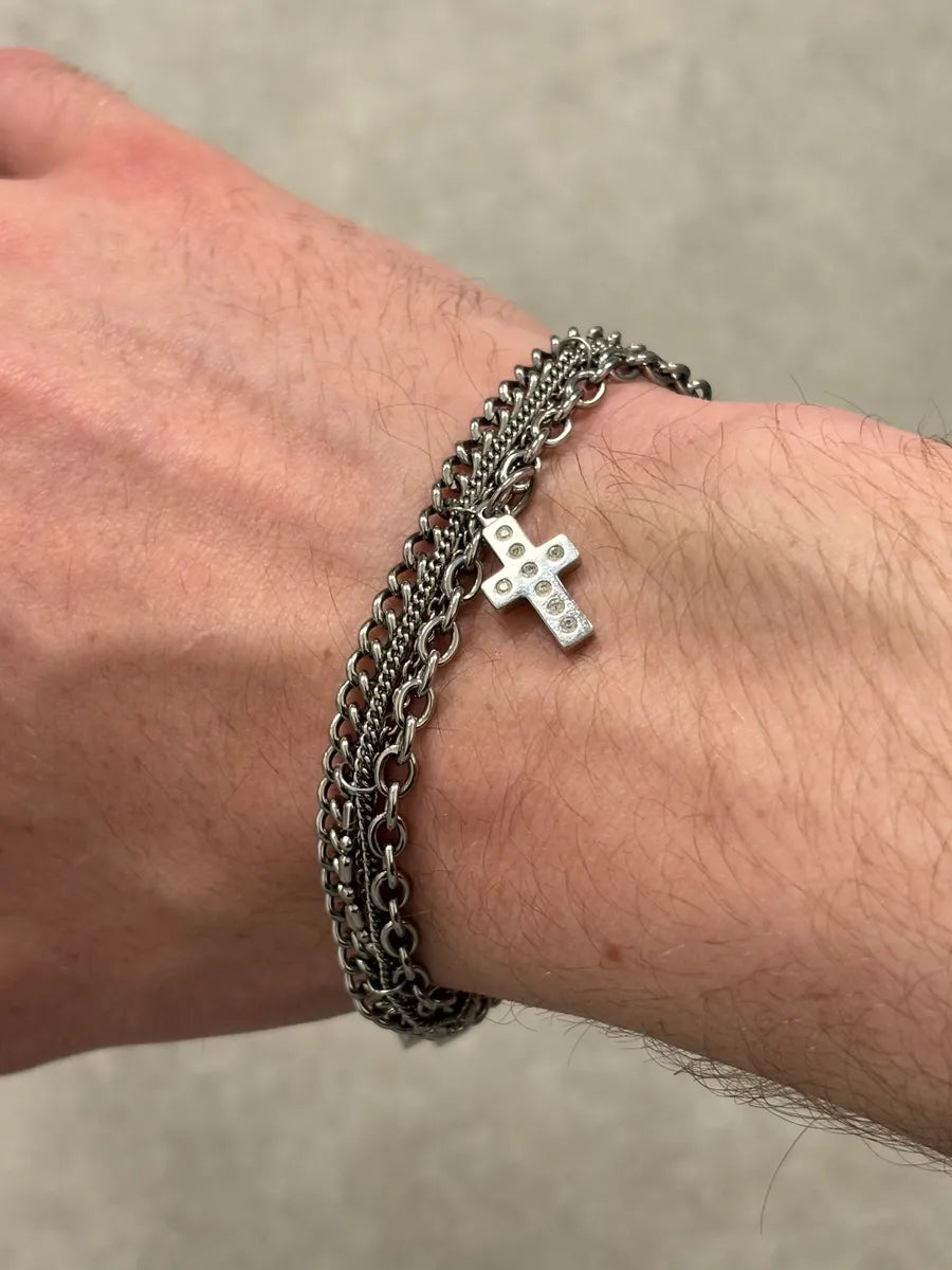 Dolce & Gabbana Silver Metal Cross Charm Bracelet CtgQwiE 1