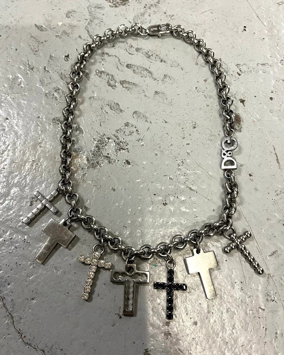 Dolce & Gabbana Silver Metal Cross Charm Necklace BqeiDyC 0