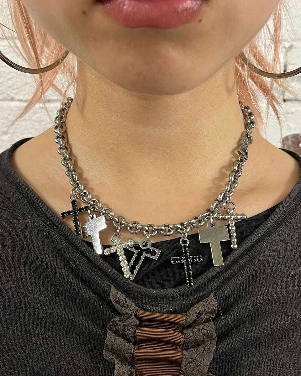 Dolce & Gabbana Silver Metal Cross Charm Necklace BqeiDyC 1