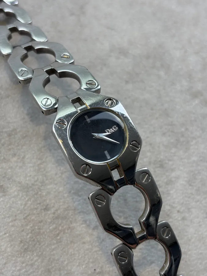 Dolce & Gabbana Silver Metal Link Squared Watch XnGCvZN 3
