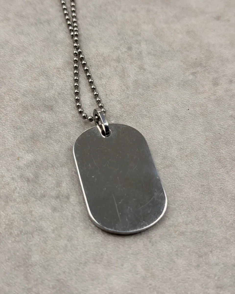 Dolce & Gabbana Silver Metal Logo Dog Tag Necklace uOZnoJI 5