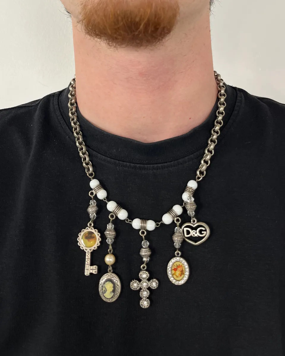 Dolce & Gabbana Silver Metal Multi-Charm Necklace hHqvkRY 1