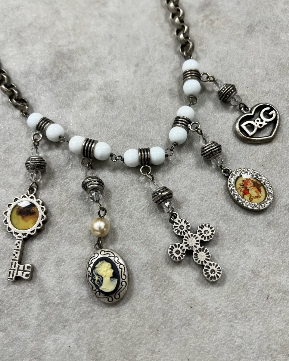 Dolce & Gabbana Silver Metal Multi-Charm Necklace hHqvkRY 2