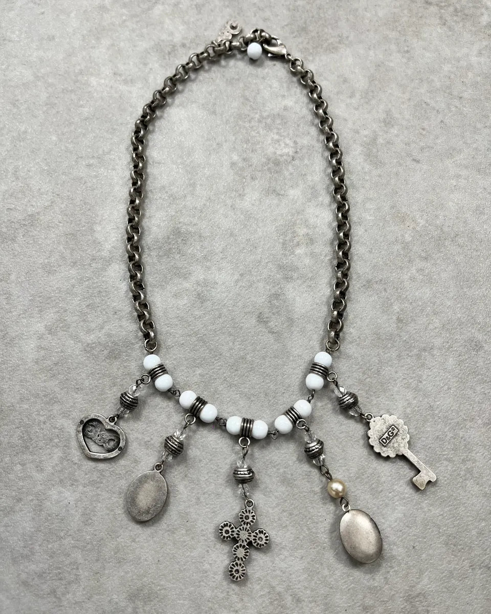 Dolce & Gabbana Silver Metal Multi-Charm Necklace hHqvkRY 4