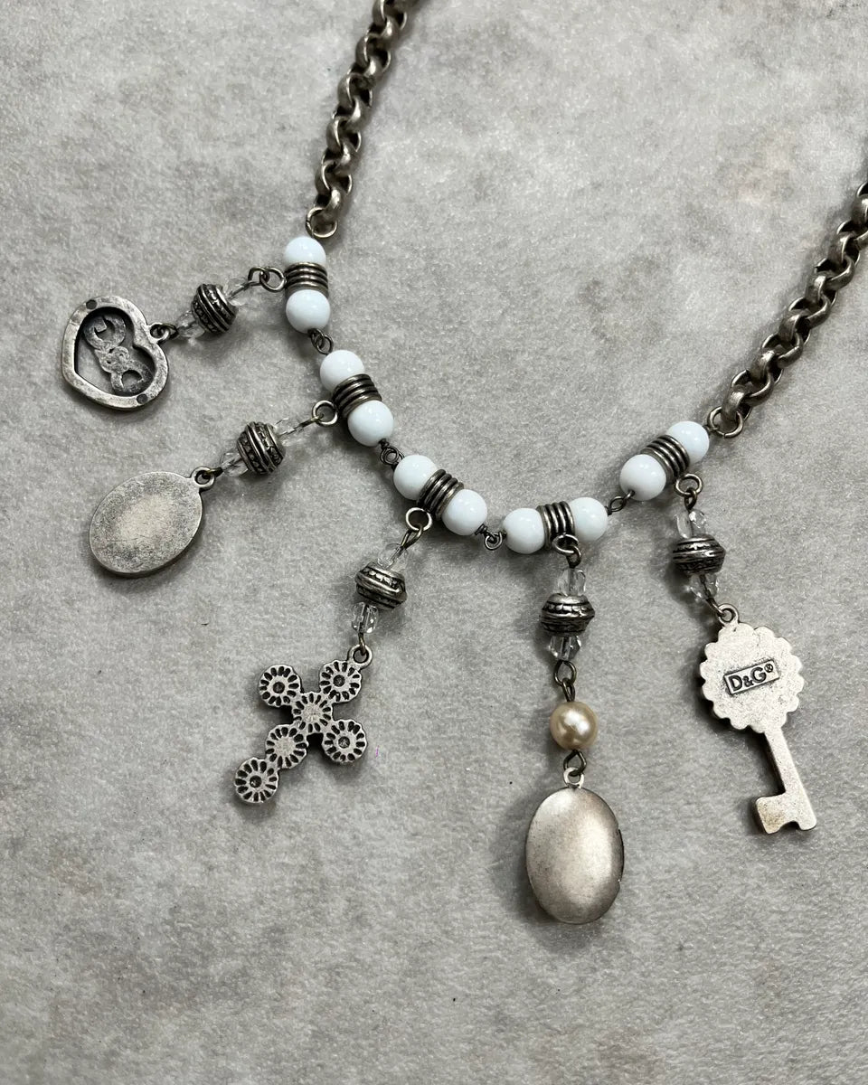 Dolce & Gabbana Silver Metal Multi-Charm Necklace hHqvkRY 5