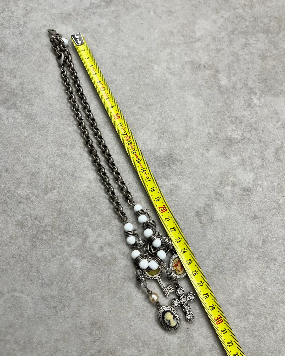 Dolce & Gabbana Silver Metal Multi-Charm Necklace hHqvkRY 6